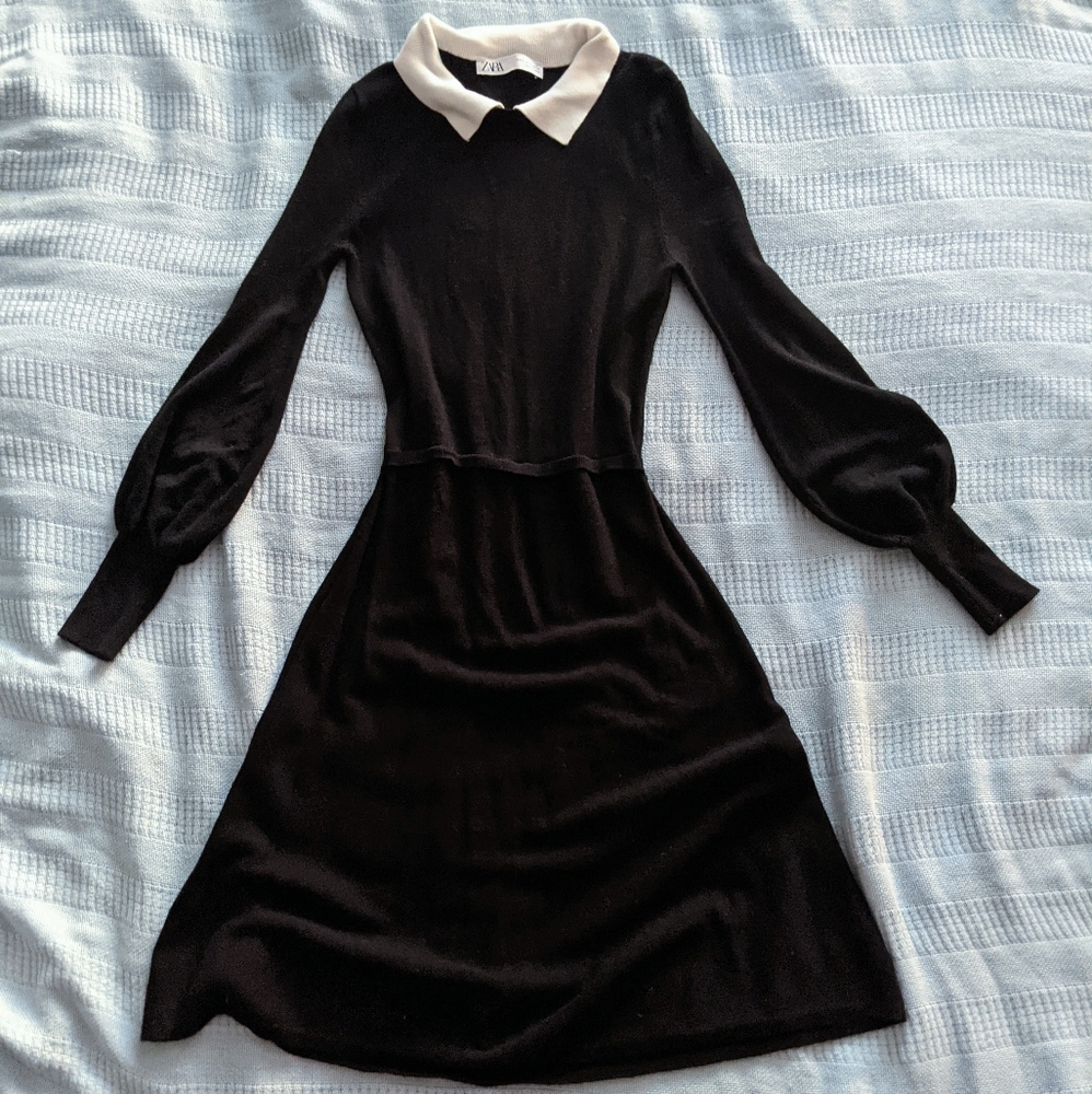 Zara mod black mini dress